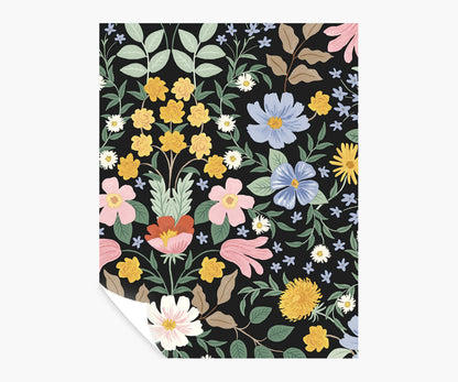 Bramble Garden Peel & Stick Wallpaper Sample - Black - Peel and Stick Wallpaper