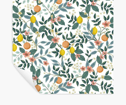 Citrus Grove Peel & Stick Wallpaper - White - Peel and Stick Wallpaper