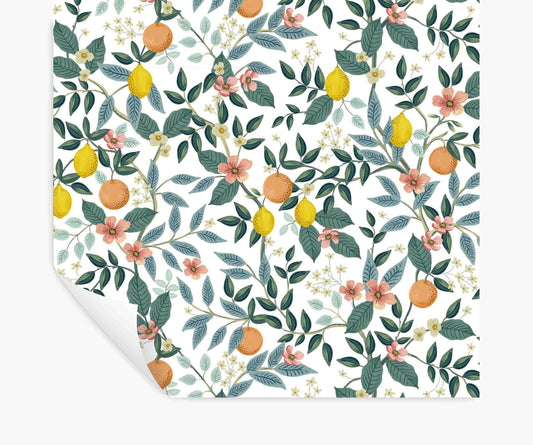 Citrus Grove Peel & Stick Wallpaper - White - Peel and Stick Wallpaper