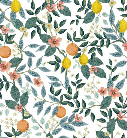 Citrus Grove Peel & Stick Wallpaper - White
