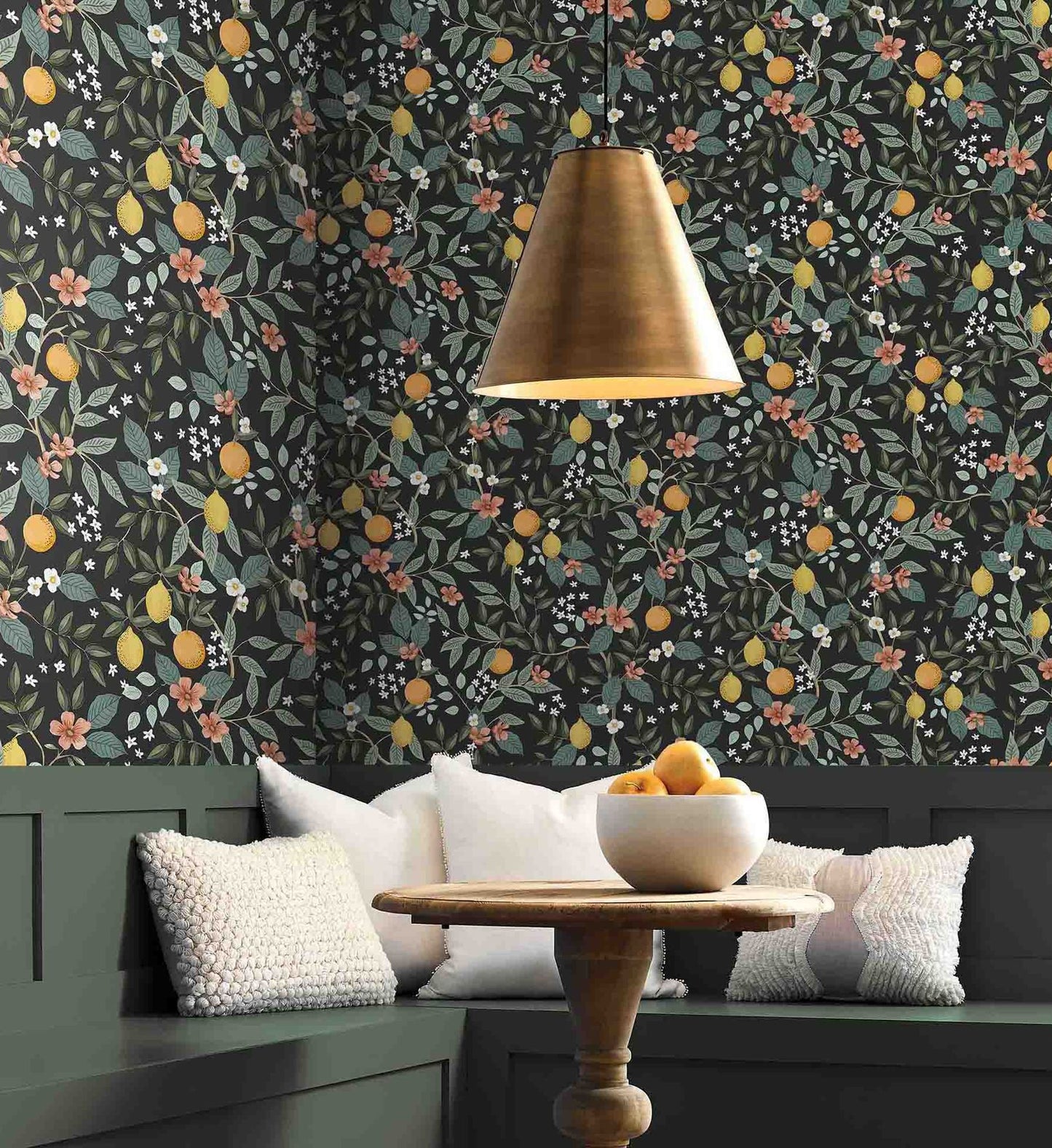Citrus Grove Peel & Stick Wallpaper - Black