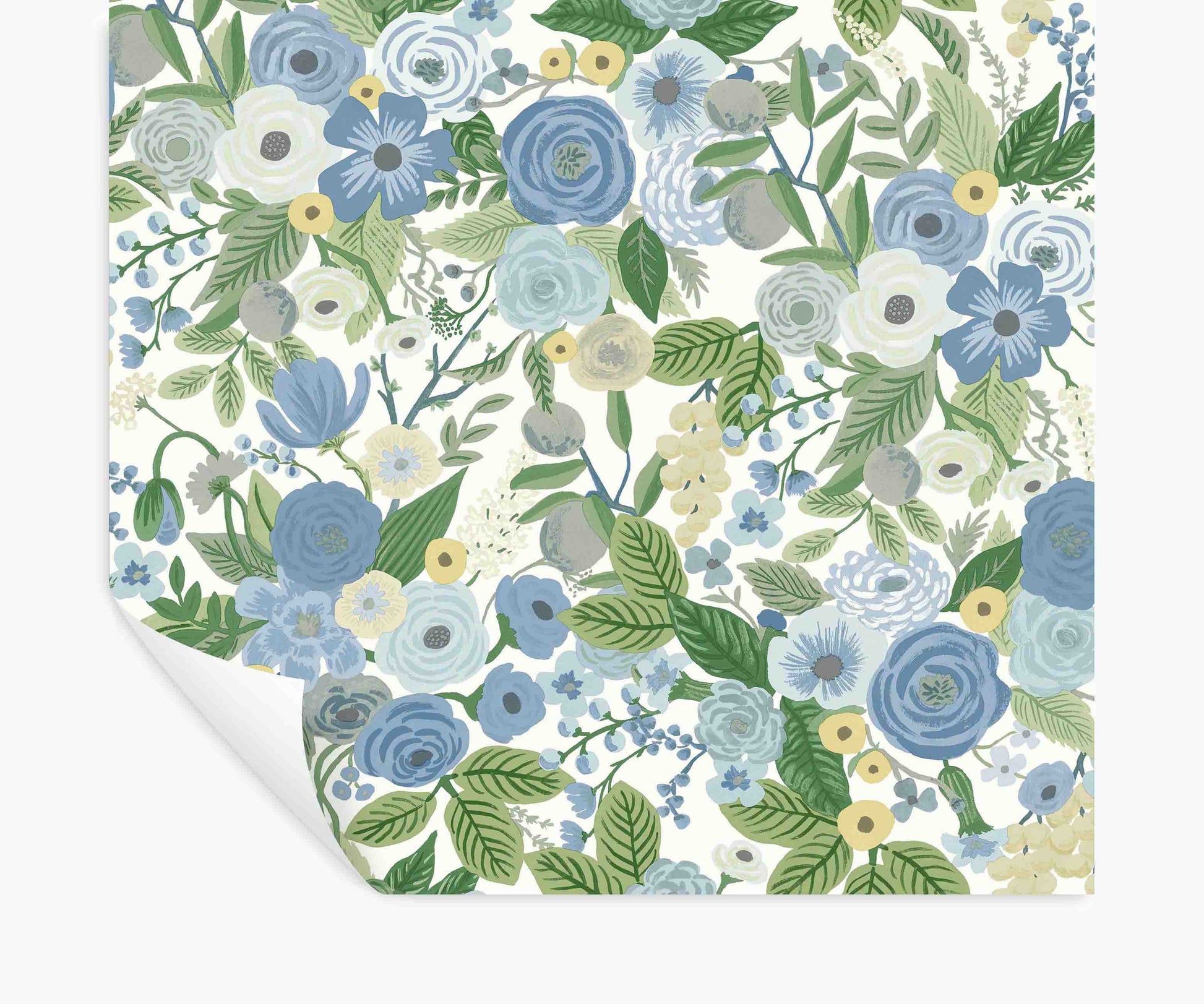 Garden Party Peel & Stick Wallpaper - Blue & Green - Peel and Stick Wallpaper