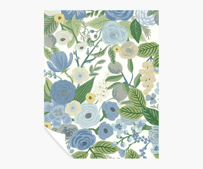 Garden Party Peel & Stick Wallpaper Sample - Blue & Green - Peel and Stick Wallpaper