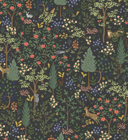 Woodland Peel & Stick Wallpaper - Black