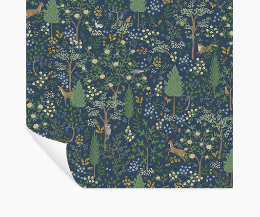 Woodland Peel & Stick Wallpaper - Navy - Peel and Stick Wallpaper